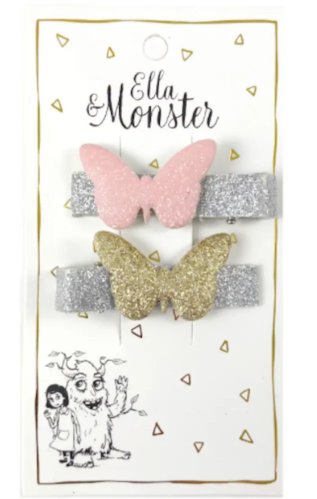 Ella & Monster Hårclips Glitter Butterfly