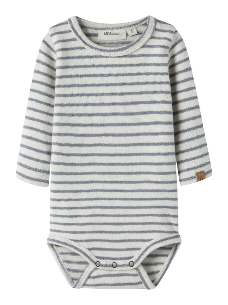 Lil' Atelier Thoro Keo Langærmet Slim Body - Turtledove - 62