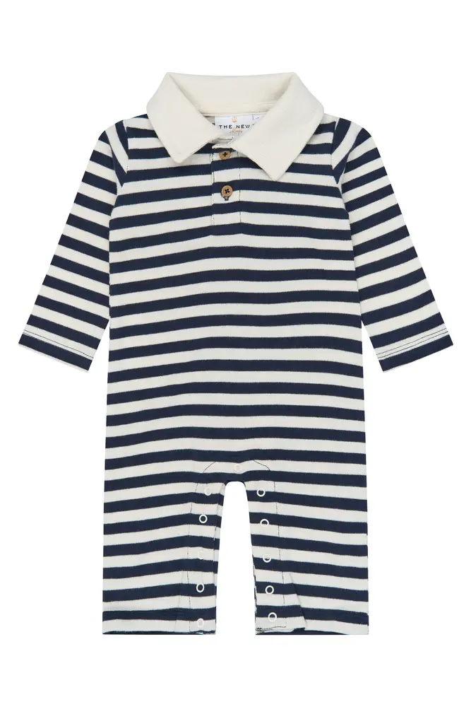 The New Siblings Volker Polo Heldragt - Navy Blazer Striped - 56