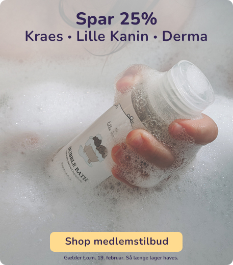 Medlemstilbud hos BabySam: Spar 25% på babypleje fra Kraes, Lille Kanin og Derma