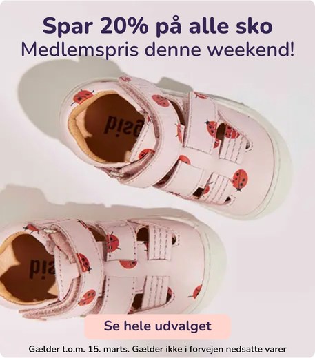 Spar 20% på alle sko denne weekend. Medlemspris