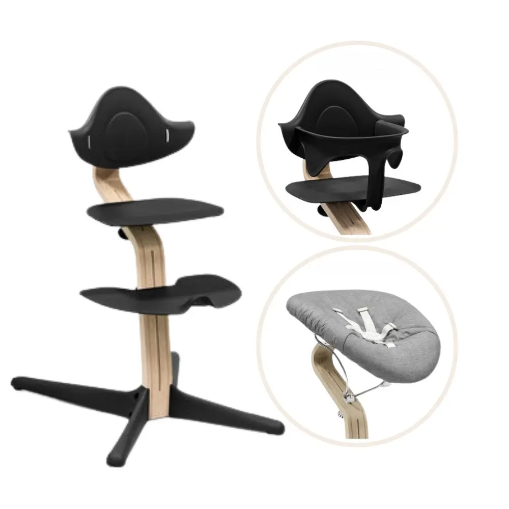 product-Nomi bundle - Højstol, Newborn sæt og babysæt - sort/natur