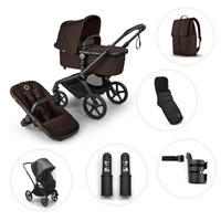 Bugaboo Fox 5 Renew Kombivogn Inkl. Puslerygsæk, Kørepose, Kopholder, Højdeadapter Og Regnslag - Black/Cocoa Brown