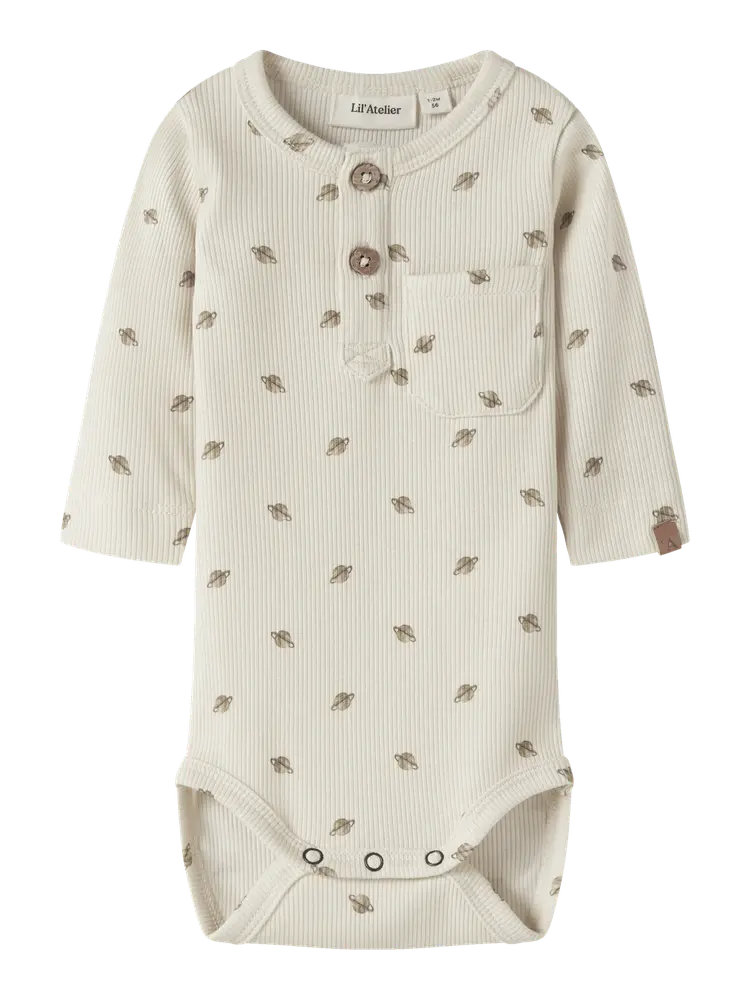 Lil' Atelier Lavo Langærmet Body - Turtledove - 56