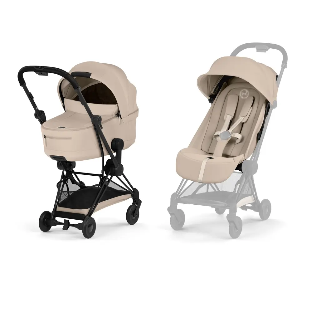 Cybex Coya Kombivogn Black Inkl. Liggedel Cozy