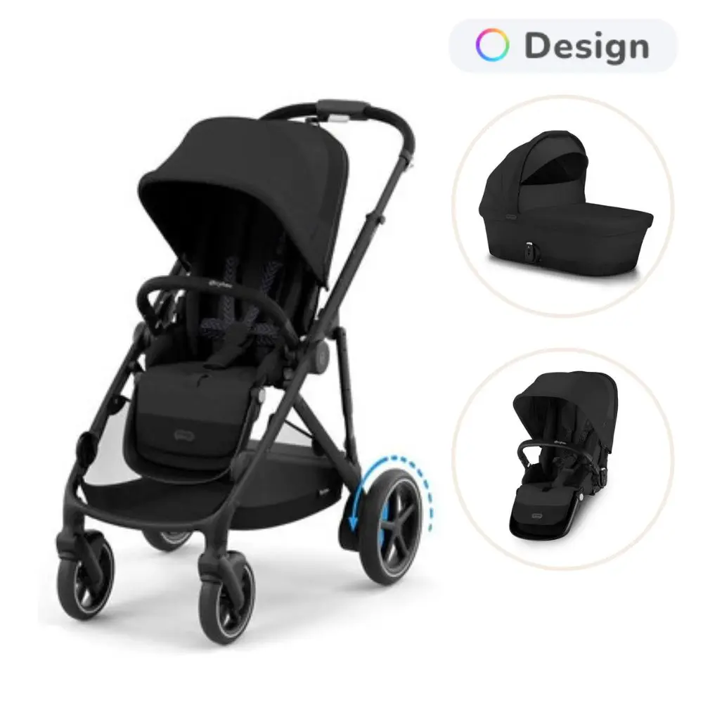 Cybex e-Gazelle Søskendevogn - Moon Black
