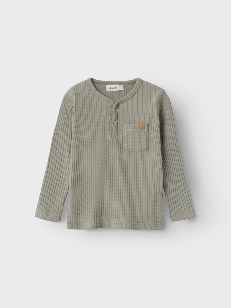 Dimo langærmet slim top - DRIED SAGE - 122/128