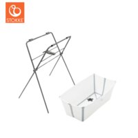 Stokke Flexi Bath hvid inkl. grå stativ 