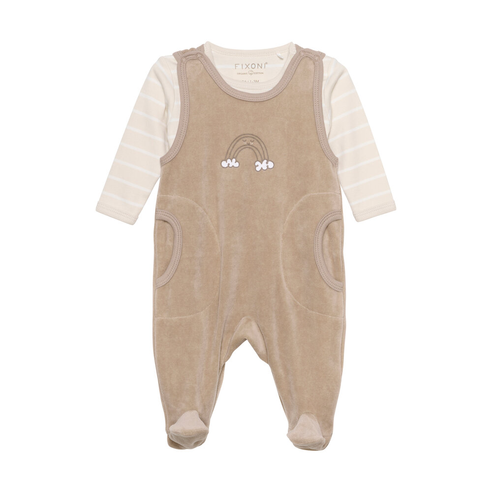 Body langærmet m.velour romper - Dune - 50