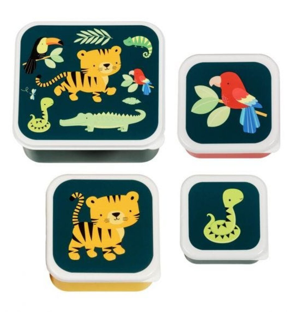 A Little Lovely Company Lunch & snack box sÃ¦t - jungle tiger