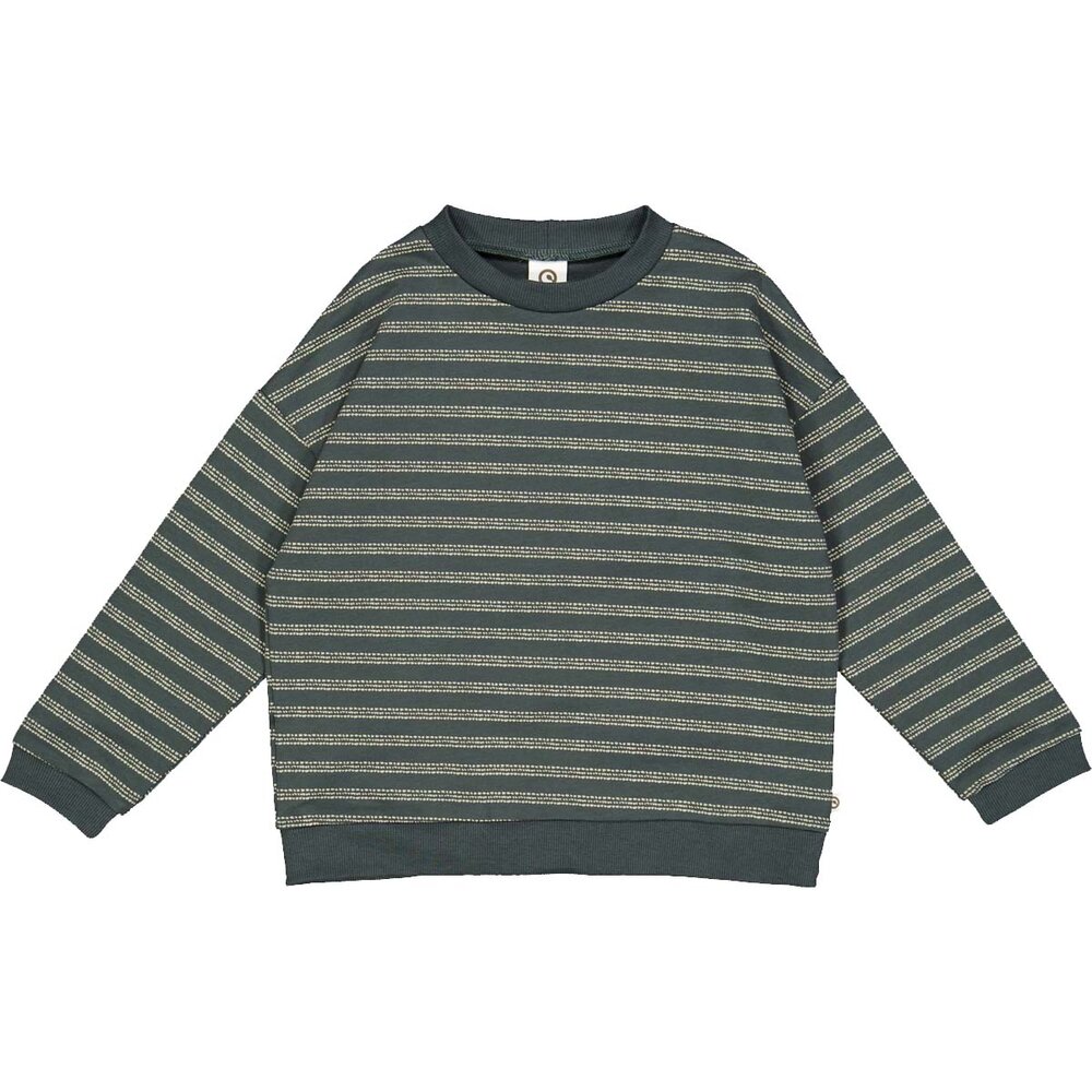 Stripe sweat trøje med striber - Balance green/ Poetry green - 128