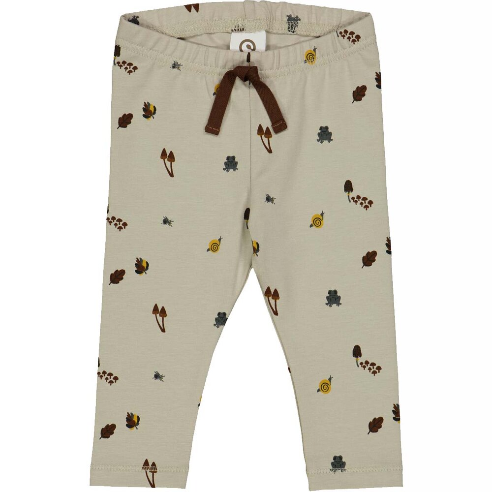 Forest leggings med skovprint - Soft green/ Mustard/ Bark - 62