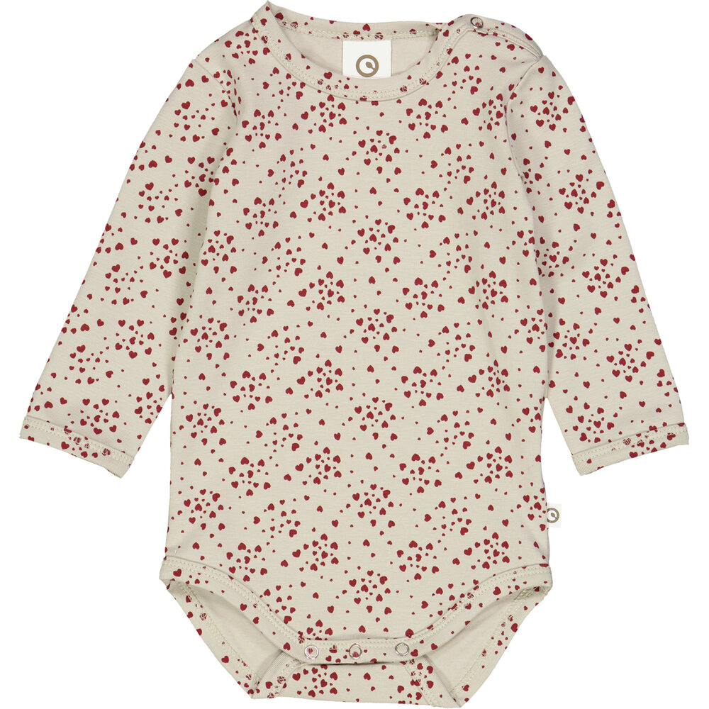 Love body med hjerte print - Soft green/ Cabernet - 68