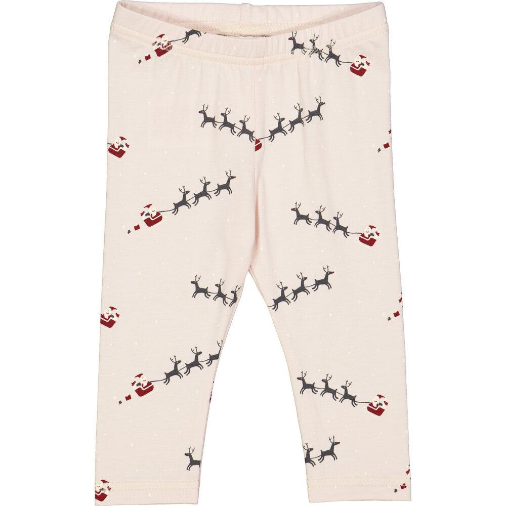 SANTA leggings med juleprint - Nightingale/ Cabernet/ Balsam cream - 98