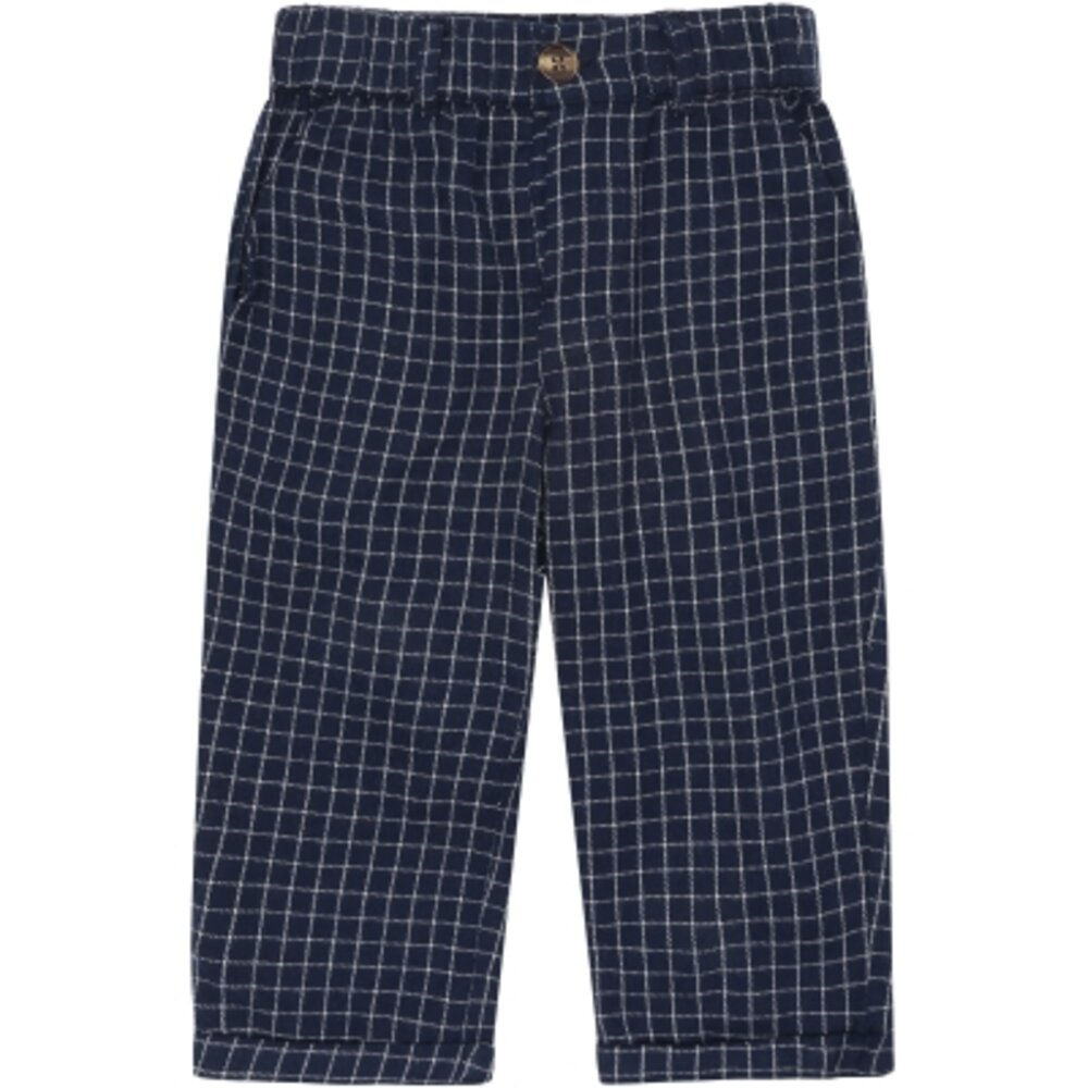 Loke Chinos - Navy Blazer Check AOP - 80