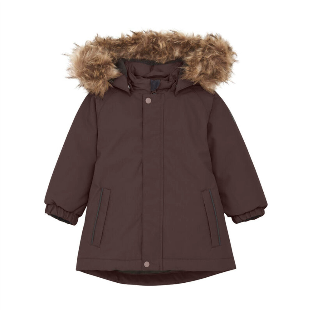 Color Kids Jakke m. Fake Fur - Raisin 86