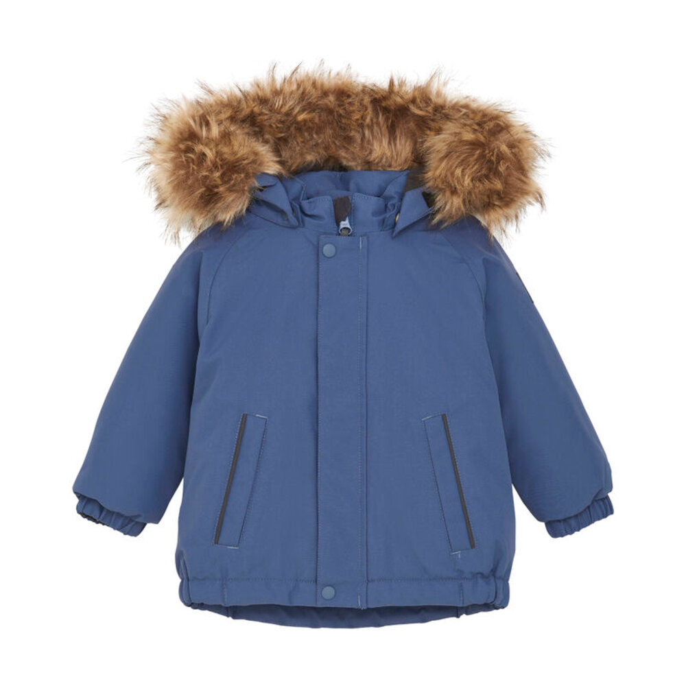 Color Kids Jakke m. Fake Fur - Vintage Indigo 92