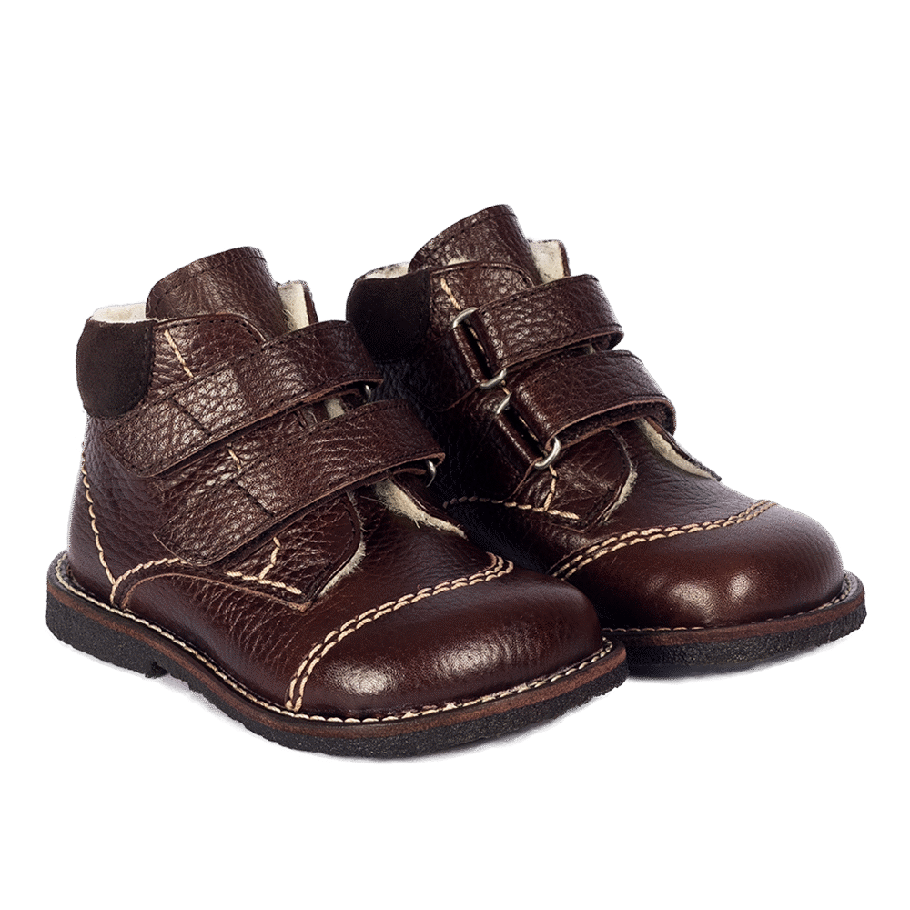 Begynder velcrosko - DARK BROWN - 23