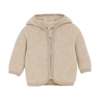 Cardigan m. Ører Uld Fleece - Camel Melange