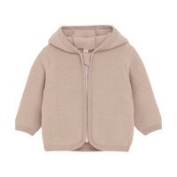 Cardigan m. Ører Uld Fleece - Mahogany Rose