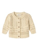 Lale langærmet strikket cardigan - BLEACHED SAND