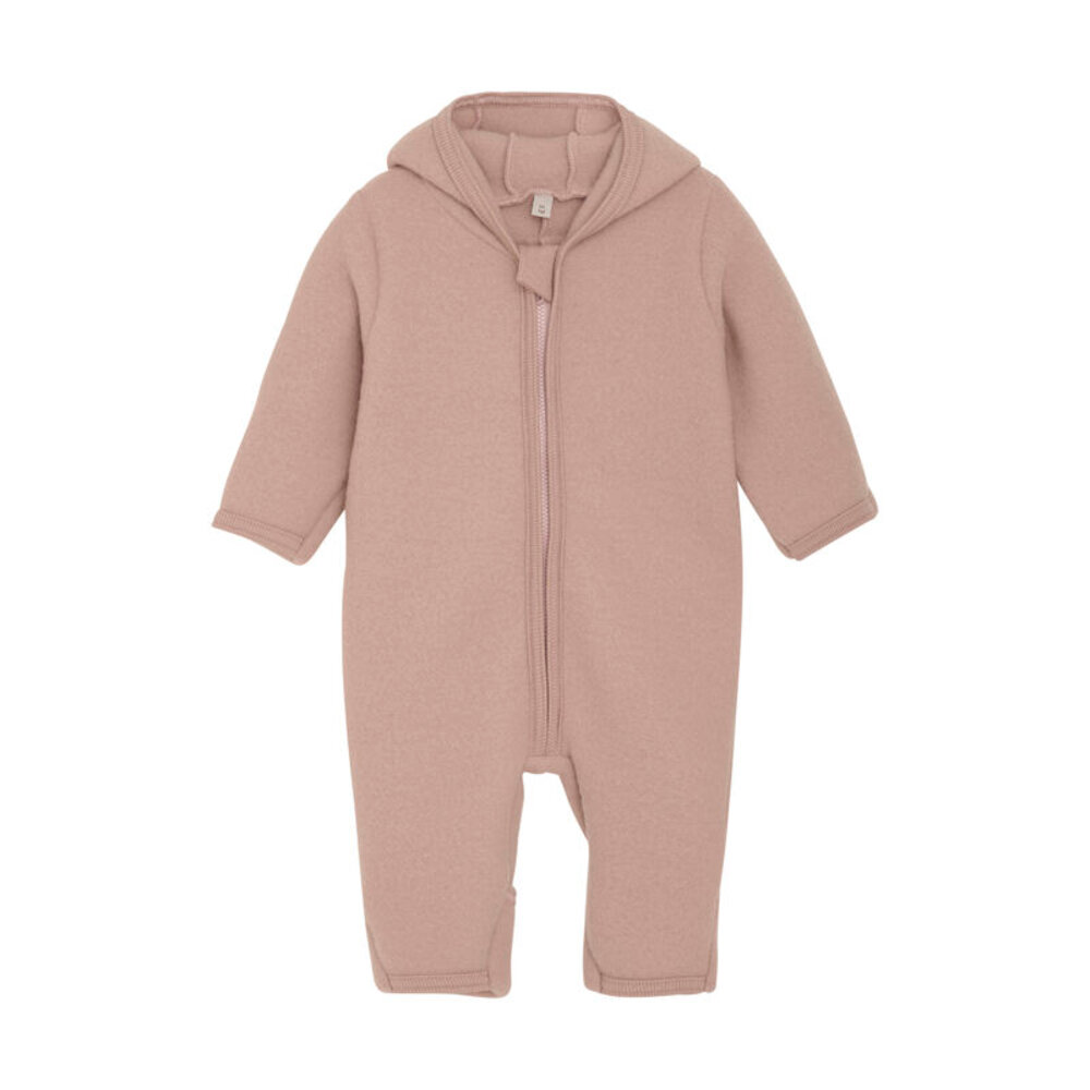 Køredragt m. ører Uld Fleece - Mahogany Rose - 68