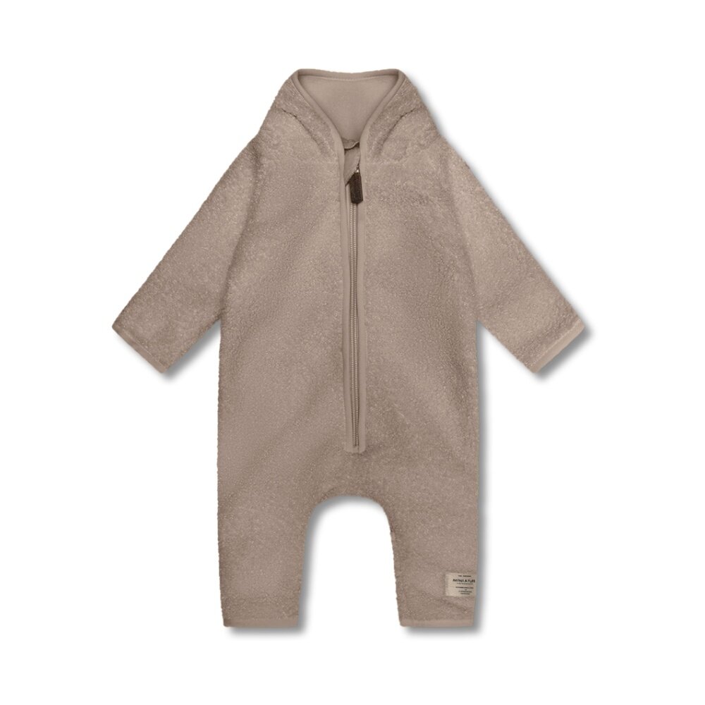 ADEL teddyfleece dragt - Grey brown - 80