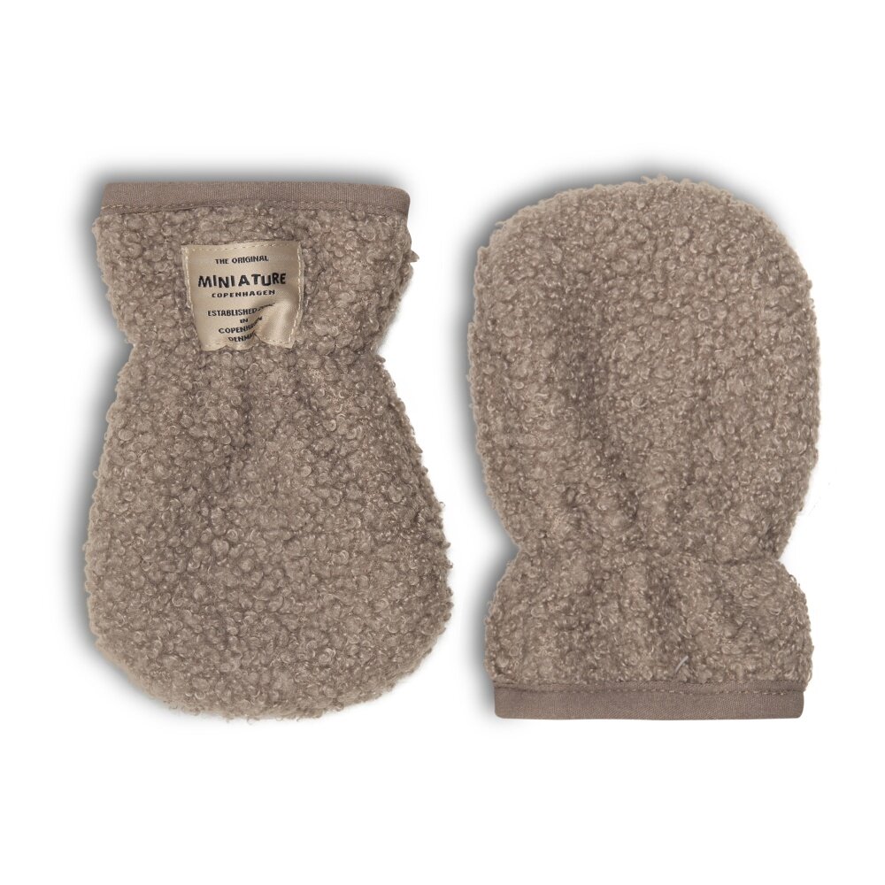 WOLMER teddyfleece vanter - Grey brown - 12-18 MDR