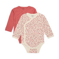 Wrap body langærmet 2-pak - Mineral Red