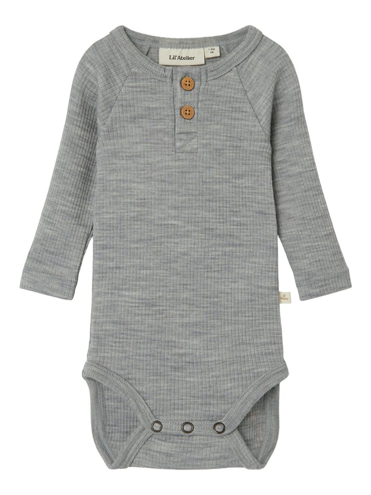 Nava langærmet uld body - GREY MEL - 86