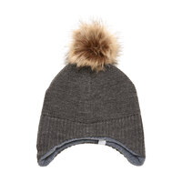 Baby hat m. fake fur - Phantom