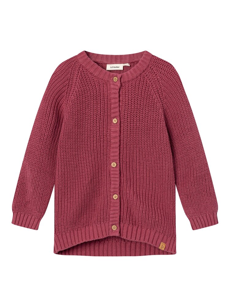 Emlen langærmet cardigan - dry rose - 116