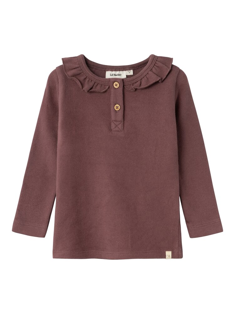 Thoro langærmet slim top - ROSE BROWN - 98