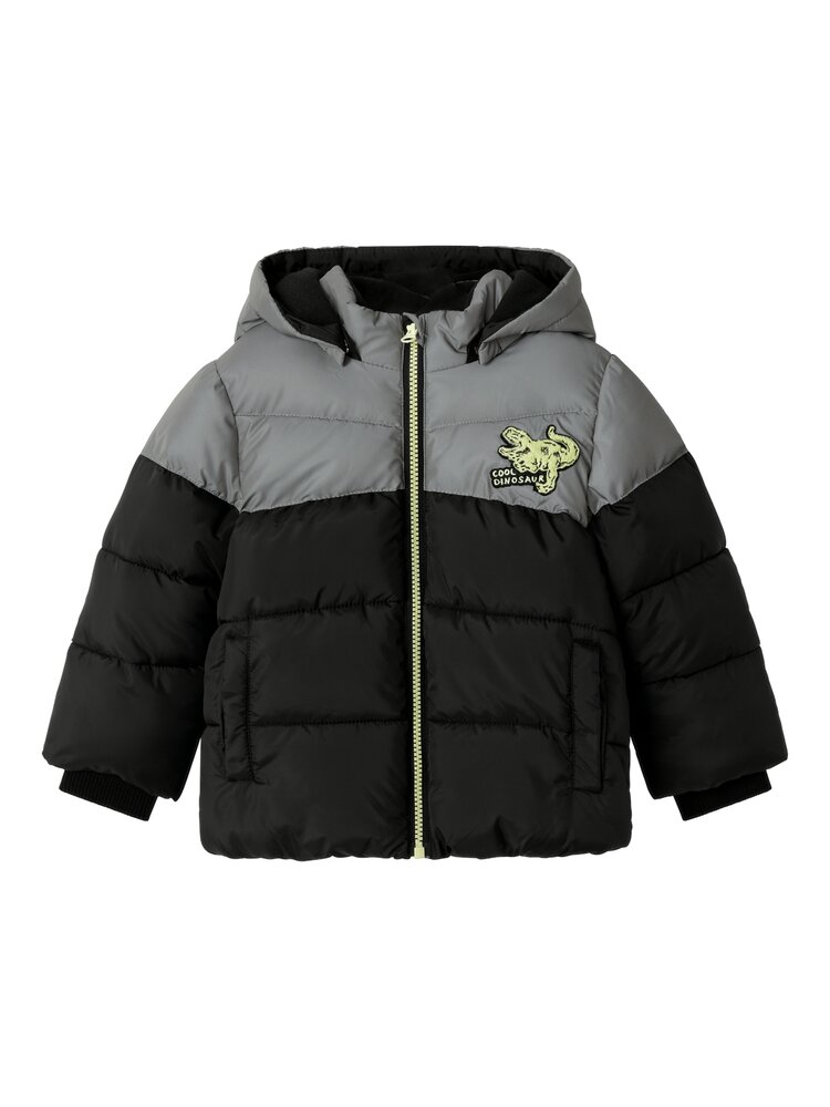 NAME IT Morten puffer jakke dino - BLACK 86