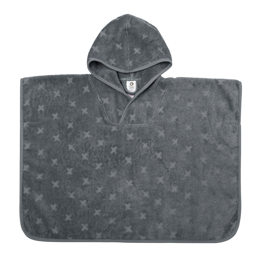 product-Poncho med hætte, frotté, Stormy blue, 92-104