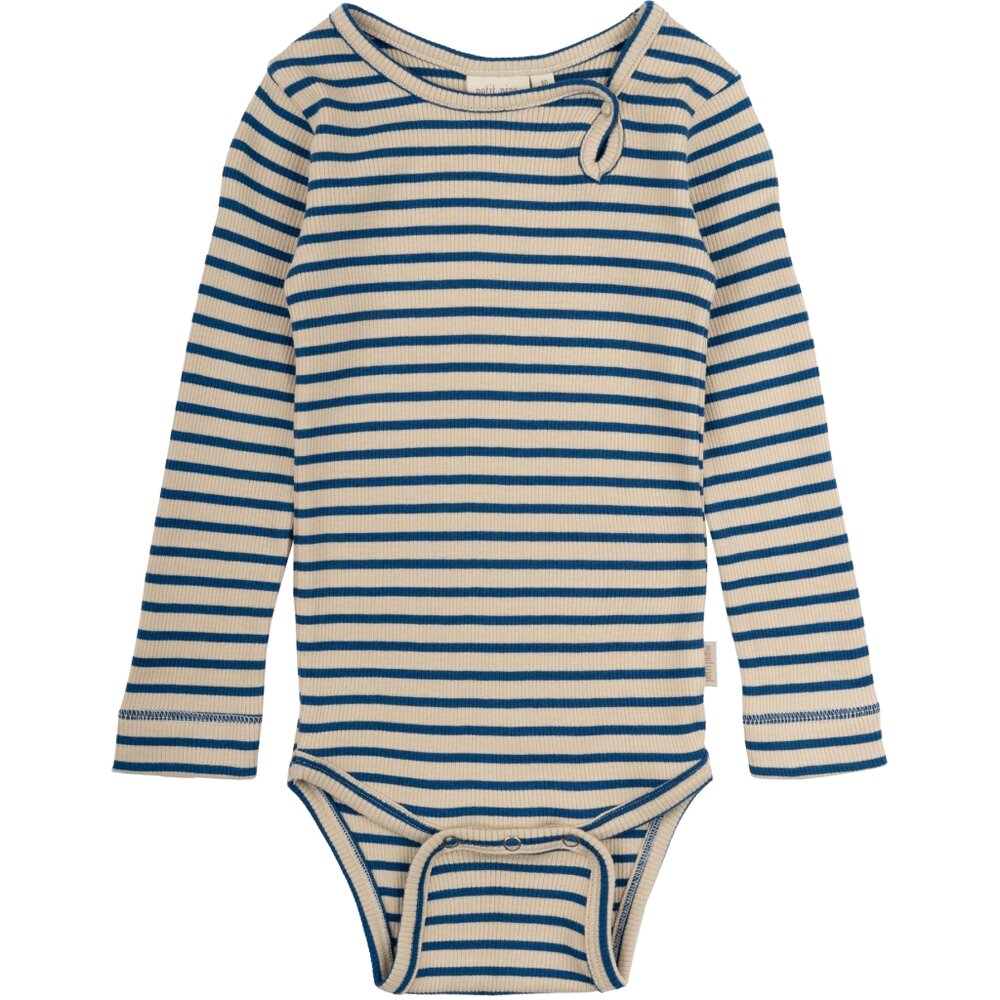 Body langærmet - Dark cobalt/dark off white - 62