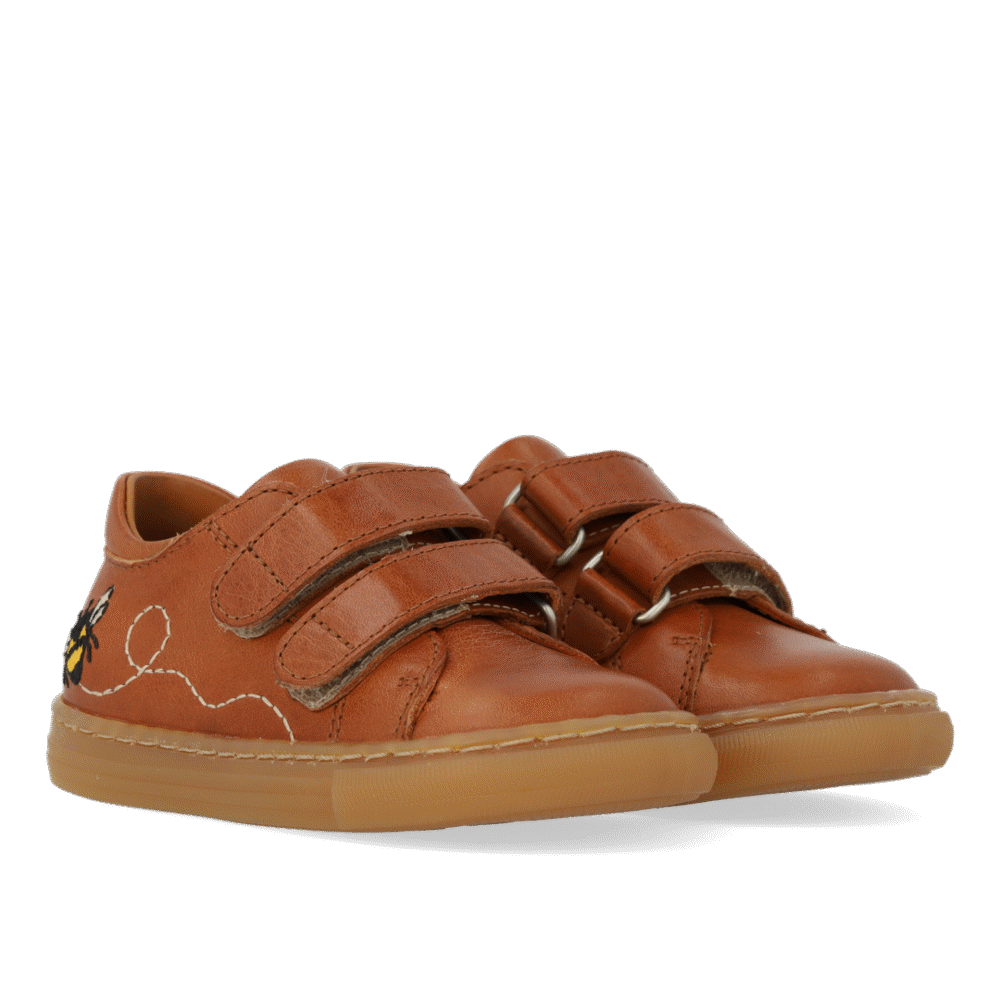 Begynder sneaker med velcro - Cognac - 24