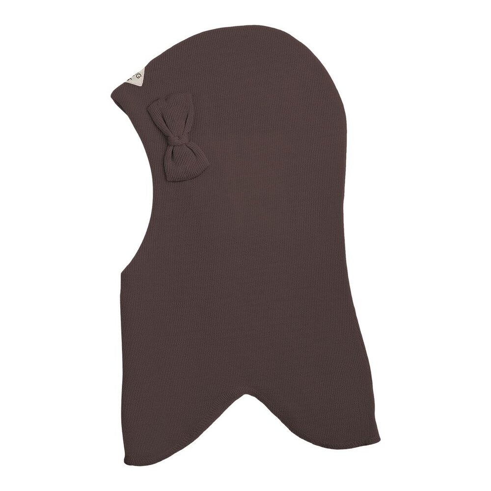 Rund Elefanthue m. Sløjfe - Chocolate brown - S