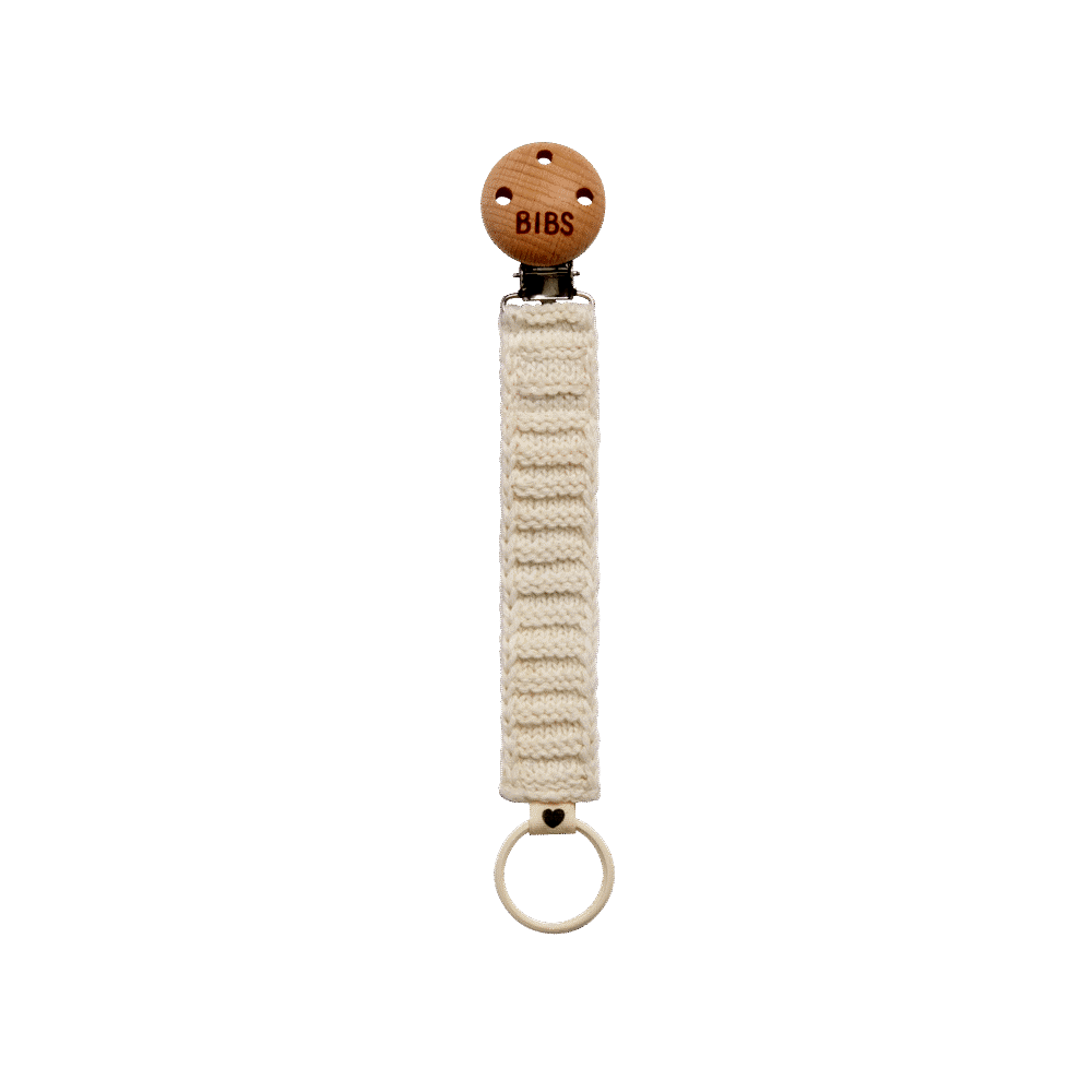 Pacifier Clip Knitted Ivory