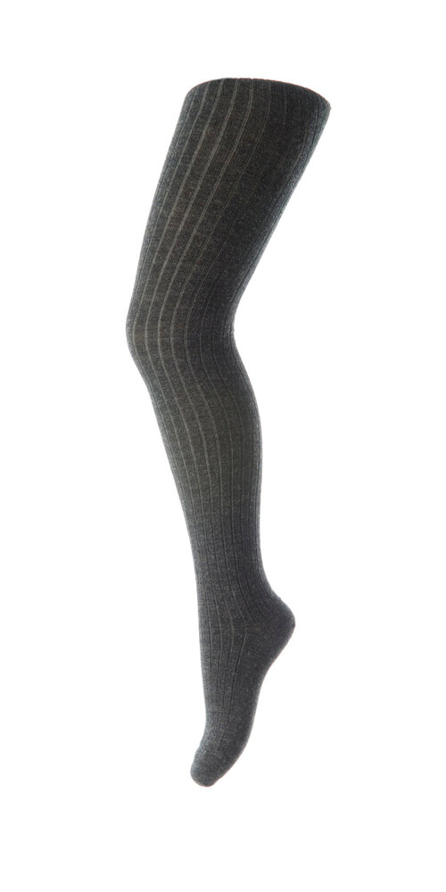 Uld Strømpebuks - Dark Grey Melange - 80