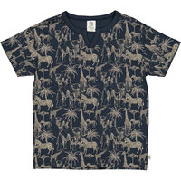 Safari t-shirt med v-hals - Night blue/ Cashmere