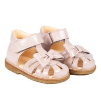 Begynder sandal med sløjfe og velcro lukning - Pale Rose