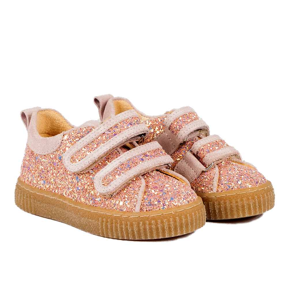 Sneaker med velcrolukning - Rose Glitter/Pale Rose - 29