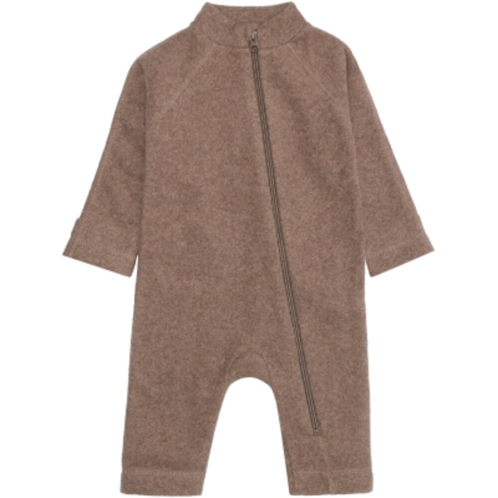 Mikk-Line Bomuld Fleece Baby dragt - MELANGE DENVER 80