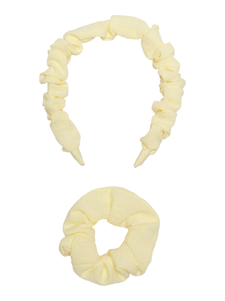 Ellie scrunchie hårbånd sæt - pastel yellow - ONE SIZE