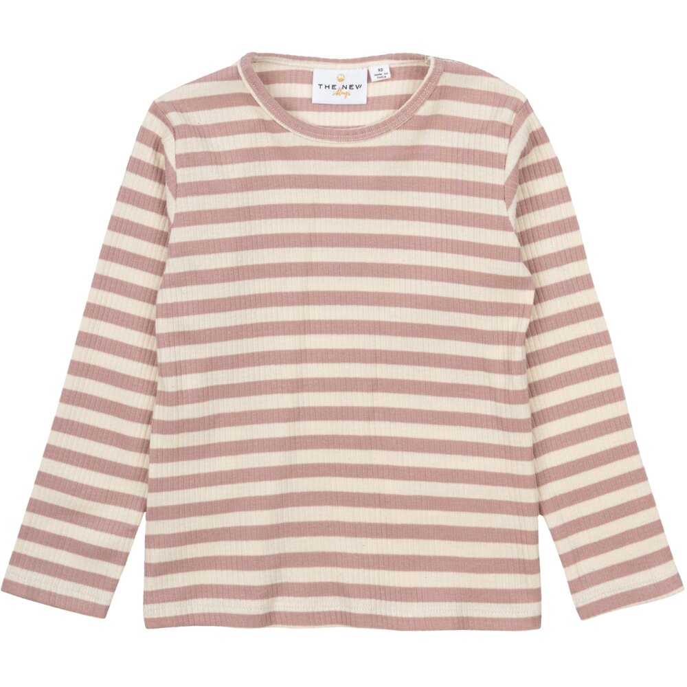 Fro Uni LS Rib T-shirt - ROSESTRIPE - 110