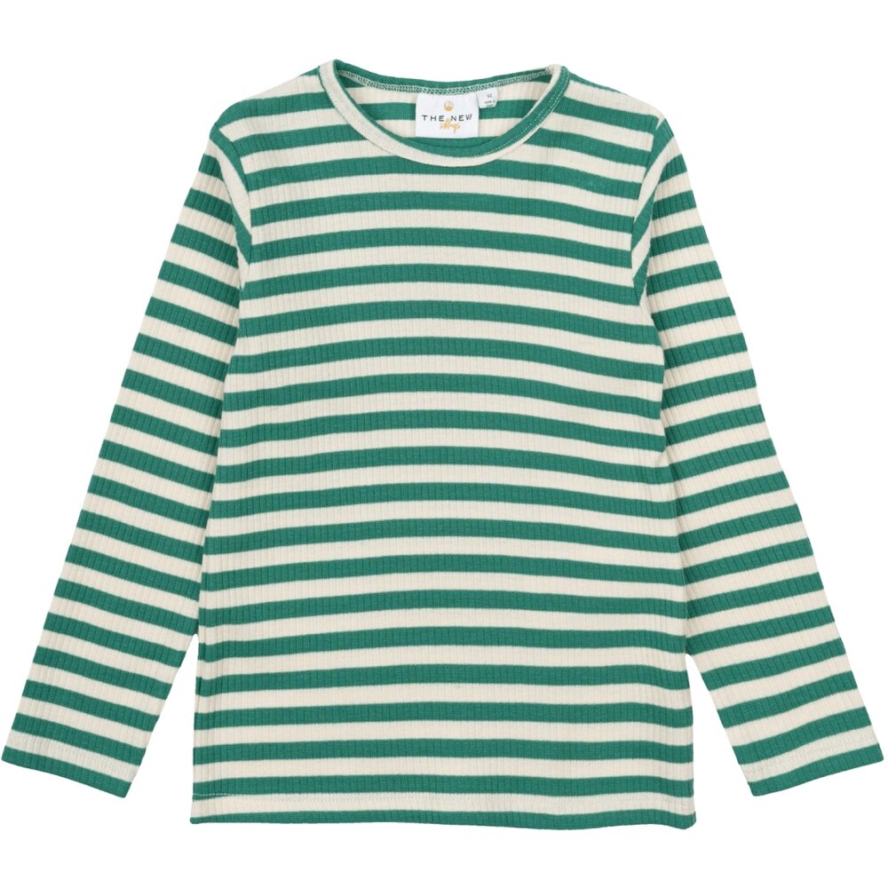 Fro Uni LS Rib T-shirt - GREENSTRIPE - 110