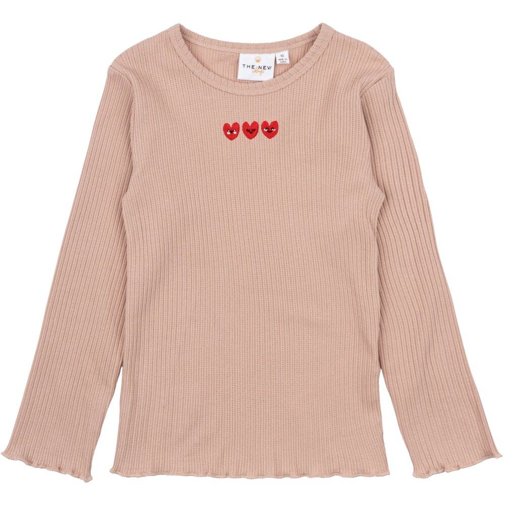 Neve LS Rib T-shirt - ADOBE ROSE - 80