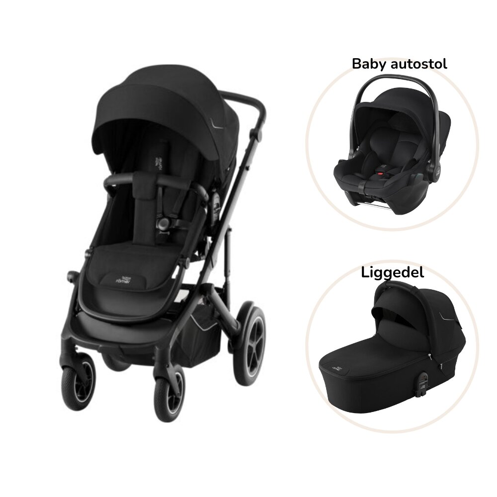 Smile 5Z inkl. liggedel og Baby-Safe Core autostol - space black