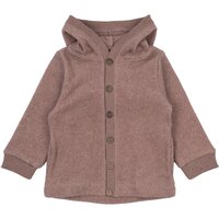 Bomuld Fleece Cardigan med hætte - BURLWOODME